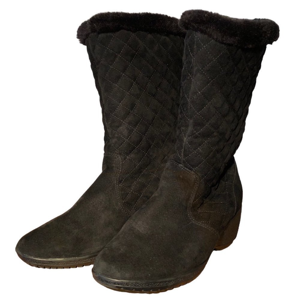 Khombu Black Quilted Winter Boots
